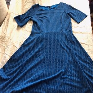 Women's Lands End Large 12 Dress Blue Black